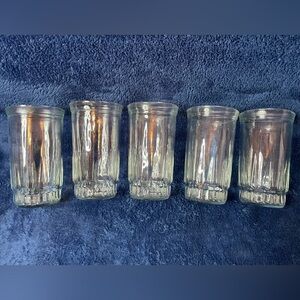 Vintage Ball Jelly Jar Glasses Crown Bottom 9937 5.25” Tall  14oz (Qty 5)